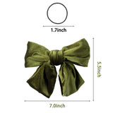 PANTIDE 6 Packs Velvet Hair Bow Clips Barrettes with Black Hair Ties, 6 Colors Large Hair Bowknot with Alligator Hair Clips, Elegant French Style Hair Accessories for Toddlers Baby Girls Women Ladies