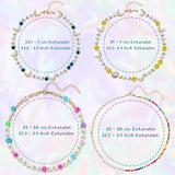 PANTIDE 4 Pcs Bead Pearl Choker Necklace for Women Girls Bohemian Smiley Face Flower Evil Eyes Imitation Pearl Aesthetic Jewelry Chain Assorted Rainbow Handmade Y2K Boho Glass Beads Choker Bracelet