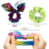 PANTIDE 24Pcs Shiny Metallic Bow Scrunchies, Rabbit Ear Dazzling Mermaid Colors Hair Scrunchies Cute Elastic Large Hair Bands Scrunchies Ponytail Holders Hair Ties for Girls Women Hair Accessories