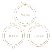 PANTIDE 3Pcs Constellation Zodiac Layer Necklaces for Women Girls, Retro Gold Plated 12 Constellation Pendant Necklace Exquisite Letter Horoscope Old English Zodiac Sign Necklace Jewelry Birthday Gift
