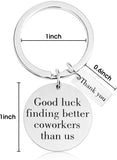 PANTIDE Coworker Leaving Gifts - 3Pcs Going Away Keychains Leaving Away Keychains for Friends Boss Colleague Goodbye Farewell Employees Thank You Retirement Keychains for Women Men with Storage Bags
