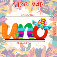 PANTIDE Mexican Fiesta One UNO Letter Sign Wooden Table Centerpiece Taco Bout 1st Table Sign for Baby Boy Girl Cinco De Mayo First Birthday Party Supplies Decoration Baby Shower Cake Smash Photo Props