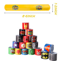 PANTIDE 60 Packs Superhero Party Favors - 36 Pcs Superhero Slap Bracelets, 12 Pcs Felt Masks, 12 Sheets of Stickers, Avengers Superhero Theme Birthday Party Supplies Carnival Class Prize for Kids Boys