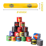 PANTIDE 60 Packs Superhero Party Favors - 36 Pcs Superhero Slap Bracelets, 12 Pcs Felt Masks, 12 Sheets of Stickers, Avengers Superhero Theme Birthday Party Supplies Carnival Class Prize for Kids Boys