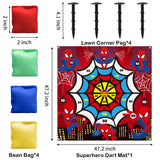PANTIDE Spiderman Lawn Darts Game with 4 Bean Bags, Fun Family Party Game Activities for Indoor Outdoor Backyard Floor, Avengers Superhero Themed Throwing Toss Games Dart Board Game Score Backdrop