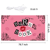 PANTIDE Mean Girls Party Backdrop Banner Hot Pink Burn Book Photography Background Fabric Posters for Room Aesthetic Teen Girls Sweet Birthday Bachelorette Party Decorations Supplies, 6.6 x 3.8 ft