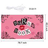 PANTIDE Mean Girls Party Backdrop Banner Hot Pink Burn Book Photography Background Fabric Posters for Room Aesthetic Teen Girls Sweet Birthday Bachelorette Party Decorations Supplies, 6.6 x 3.8 ft