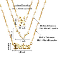 PANTIDE 12Pcs Constellation Zodiac Layer Necklaces Bracelet Earrings Aquarius Pisces Aries Taurus Gemini Cancer Leo Virgo Libra Scorpio Sagittarius Capricorn Initial Dainty Jewelry Gift for Girl Women