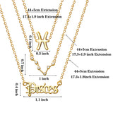 PANTIDE 12Pcs Constellation Zodiac Layer Necklaces Bracelet Earrings Aquarius Pisces Aries Taurus Gemini Cancer Leo Virgo Libra Scorpio Sagittarius Capricorn Initial Dainty Jewelry Gift for Girl Women