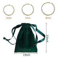 PANTIDE 6 Pcs Small Hoop Earrings Set for Women Men Adjustable 14K Gold Plated Sterling Silver Earrings Nose Lip Rings Hypoallergenic Helix Tragus Piercings Jewelry Set with Storage Bag, 22G 6/7/8MM