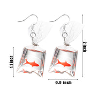 PANTIDE 8 Pairs Funny Dangle Earrings Gummy Bear Goldfish Water Bottle Paint Palette Earrings Strawberry Mushroom Milk Tea Egg Dangle Hook Pendant Earrings Cute Creative Unique Earrings for Women Girl