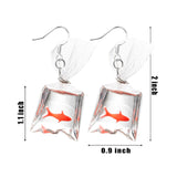 PANTIDE 8 Pairs Funny Dangle Earrings Gummy Bear Goldfish Water Bottle Paint Palette Earrings Strawberry Mushroom Milk Tea Egg Dangle Hook Pendant Earrings Cute Creative Unique Earrings for Women Girl