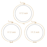 PANTIDE 3Pcs Constellation Zodiac Layer Necklaces for Women Girls, Retro Gold Plated 12 Constellation Pendant Necklace Exquisite Letter Horoscope Old English Zodiac Sign Necklace Jewelry Birthday Gift