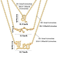 PANTIDE 12 Pcs Constellation Zodiac Layer Horoscope Necklaces Bracelet Earrings Jewelry for Women Initial 14K Gold Rose Gold Silver Plated 12 Constellation Charm Adjustable Accessories Gift with Cards