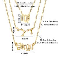 PANTIDE 12 Pcs Constellation Zodiac Layer Horoscope Necklaces Bracelet Earrings Jewelry for Women Initial 14K Gold Rose Gold Silver Plated 12 Constellation Charm Adjustable Accessories Gift with Cards