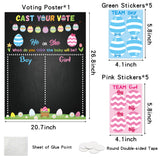 PANTIDE Easter Egg Hunt Gender Reveal Party Games for Guests Cast Your Vote He or She Gender Reveal Poster with Team Boy or Team Girl Egg Voting Stickers for Spring Baby Shower Party Decor Supplies