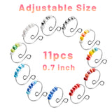 PANTIDE 11Pcs Anxiety Bead Rings Colorful Stackable Fidget Band Rings Adjustable Spinner Rings Rotate Freely Unisex Anti Anxiety Ring with Beads Worry Anxiety Stress Relief for Women Men Teen Girls