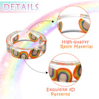 PANTIDE 12Pcs Cute Acrylic Resin Indie Rings Set Colorful Summer Knuckle Transparent Stacking Rings Y2K Aesthetic Kidcore Funny Fruit Plastic Rings Jewelry Gift for Women Teen Girls