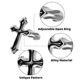 PANTIDE Vintage Punk Rings Set Gothic Knuckle Midi Rings Adjustable Alloy Chain Belt Cross Stackable Finger Half Open Rings Cool Fashion Joint Jewelry for Women Men (Silver) 22Pcs
