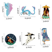 PANTIDE Dragon Princess Adventure Table Toppers Sticks Centerpiece for Baby Shower Double-Sided Photo Booth Props Cake Toppers Kumandra Story Themed Birthday Party Supplies Decorations for Kids(30Pcs)