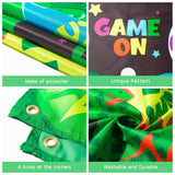 PANTIDE Level 18 Video Game Happy Birthday Backdrop Banner- Level Up Birthday Party Decorations Supplies, Game Controller Balloon Banner Background, Game On Party Large Poster Accessory (6.5 x 3.8ft)