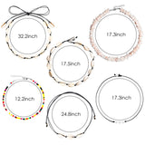 PANTIDE 12Pcs Natural Shell Choker Necklace for Women–Puka Cowrie Seashell Choker Necklace, Adjustable Rainbow Seed Bead Choker Necklace, Handmade Pearl Boho Hawaiian Style Beach Jewelry for Summer