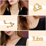 PANTIDE 3Pcs Constellation Zodiac Layer Necklaces for Women Girls, Retro Gold Plated 12 Constellation Pendant Necklace Exquisite Letter Horoscope Old English Zodiac Sign Necklace Jewelry Birthday Gift