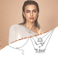 PANTIDE 3Pcs Constellation Zodiac Layer Necklace for Women Retro Gold Plated 12 Constellation Pendant Necklace Exquisite Letter Horoscope Old English Zodiac Sign Necklace Jewelry Birthday Gift(Silver)