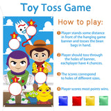 PANTIDE Toy 4th Toss Game with 4 Bean Bags, Toy 4th Party Supplies Party Games Party Decoration for Kids, Large Fabric Banner Indoor Outdoor Throwing Carnival Games for Birthday