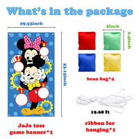 PANTIDE Mickey Mouse Toss Games with 4 Bean Bags, Mickey Minnie Mouse Indoor Outdoor Party Games, Mickey Themed Birthday Party Decoration Supplies, Great Throwing Games Large Banner for Kids and Adult