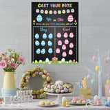 PANTIDE Easter Egg Hunt Gender Reveal Party Games for Guests Cast Your Vote He or She Gender Reveal Poster with Team Boy or Team Girl Egg Voting Stickers for Spring Baby Shower Party Decor Supplies