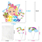 PANTIDE Set of 49 JOJO Cake Toppers Cupcake Toppers - HAPPY BIRTHDAY JOJO Cake Topper, Rainbow Bow Unicorn Puppy Lollipop Donut Microphone Cupcake Toppers – JOJO Birthday Party Decorations for Girls