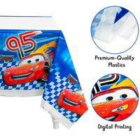 PANTIDE 4Pcs Race Car Table Covers Plastic Disposable Rectangle Tablecloth Racing Car Themed Birthday Party Decoration Supplies for Kids Boys Let’s Go Racing Sports Events Game Baby Shower, 70.9 x 42.5”