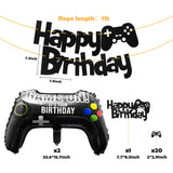 PANTIDE 25Pcs Video Game Birthday Party Decorations, Game On Birthday Party Supplies for Boys – Game Controller Foil Balloons, Gaming Glittery Happy Birthday Banner, Shiny Cake Topper, Cupcake Toppers