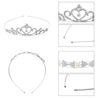 PANTIDE 6 Pieces Crystal Tiara Crown for Women Girls Princess Elegant Crown, Alloy Silver Rhinestone Diamond Bead Headband, Exquisite Hair Jewelry Head Accessories for Wedding Prom Birthday Party