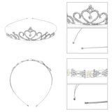 PANTIDE 6 Pieces Crystal Tiara Crown for Women Girls Princess Elegant Crown, Alloy Silver Rhinestone Diamond Bead Headband, Exquisite Hair Jewelry Head Accessories for Wedding Prom Birthday Party