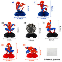 PANTIDE 7Pcs Spiderman Honeycomb Centerpieces Table Topper, Double-Sided Spiderman Table Decor, Avengers Superhero Themed Party Favors Decorations Photo Booth Props for Kids Birthday Party Supplies
