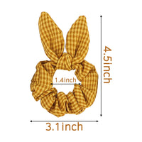 PANTIDE 18 Packs Rabbit Bunny Ear Hair Scrunchies Ponytail Holder Bobbles, Soft Elastic Bow Scrunchy Hair Ties Hair Bands Accessories for Women Girls, Stripes/Wave Point/Waffle