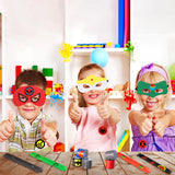 PANTIDE 60 Packs Superhero Party Favors - 36 Pcs Superhero Slap Bracelets, 12 Pcs Felt Masks, 12 Sheets of Stickers, Avengers Superhero Theme Birthday Party Supplies Carnival Class Prize for Kids Boys