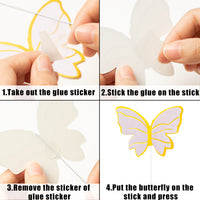 PANTIDE 46Pcs Butterfly Party Decoration Supplies Kit Happy Birthday Banner Butterfly Foil Latex Balloons 3D Butterfly Wall Stickers Decor Cake Topper for Girls Women Birthday Baby Shower Spring Party
