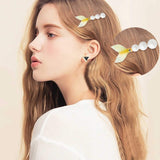 PANTIDE 8 Packs Mermaid Tail Pearl Hair Clips Set, 8 Colors Metal Hair Clips elegant Hair Barrettes Headwear with Pearl Fashion Sweet Hairpins for Girls Women Hair Accessories Daily Wedding Party Gift