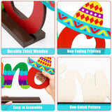 PANTIDE Mexican Fiesta One UNO Letter Sign Wooden Table Centerpiece Taco Bout 1st Table Sign for Baby Boy Girl Cinco De Mayo First Birthday Party Supplies Decoration Baby Shower Cake Smash Photo Props
