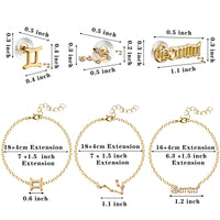 PANTIDE 12Pcs Constellation Zodiac Layer Necklaces Bracelet Earrings Aquarius Pisces Aries Taurus Gemini Cancer Leo Virgo Libra Scorpio Sagittarius Capricorn Initial Dainty Jewelry Gift for Girl Women