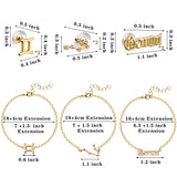 PANTIDE 12Pcs Constellation Zodiac Layer Necklaces Bracelet Earrings Aquarius Pisces Aries Taurus Gemini Cancer Leo Virgo Libra Scorpio Sagittarius Capricorn Initial Dainty Jewelry Gift for Girl Women