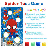 PANTIDE Spiderman Toss Game Banner with 4 Bean Bags, Fun Indoor Outdoor Party Game Activities for Kids and Adults, Avengers Superhero Themed Throwing Games Birthday Party Decoration Supplies Set