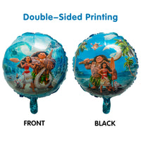 PANTIDE 36 Pieces Moana Party Decorations Supplies Kit - Including Double-Sided Latex Balloons, Foil Balloons, Cake & Cupcake Toppers, Banner Flag, Table Cover for Kids Birthday Party Baby Shower