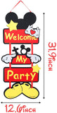 PANTIDE Mickey Mouse Party Supplies Mickey Mouse Door Decoration︱Welcome to My Party Door Sign Welcome Hanger Door Poster Banner Home Decoration