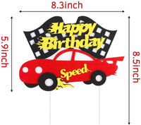PANTIDE Birthday Cake Topper Decoration - Racing Car Theme Birthday Party Decoration Ideas Baby Shower Birthday Cake Supplies