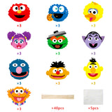 PANTIDE Sesame Friends Centerpiece Sticks Table Toppers, Double-Sided Photo Booth Props Cake Toppers, Sesame Elmo Cookie Monster Big Bird Themed Birthday Party Decorations Supplies for Kids, Set of 30
