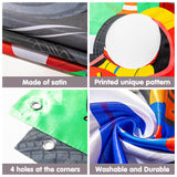 PANTIDE Racing Car Photo Door Banner Backdrop Props, Large Satin Photo Background Face Photography Banner Decor Let's Go Racing Theme Party Favor Supply Decorations Party Games for Kids, 59 x 39 Inch
